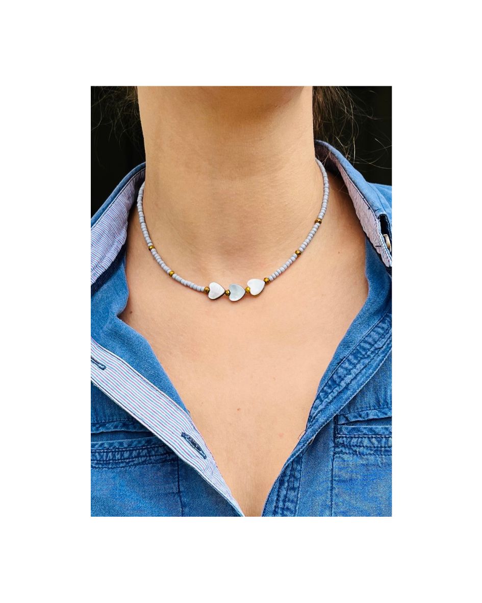 Mother of Pearl Grey Necklace