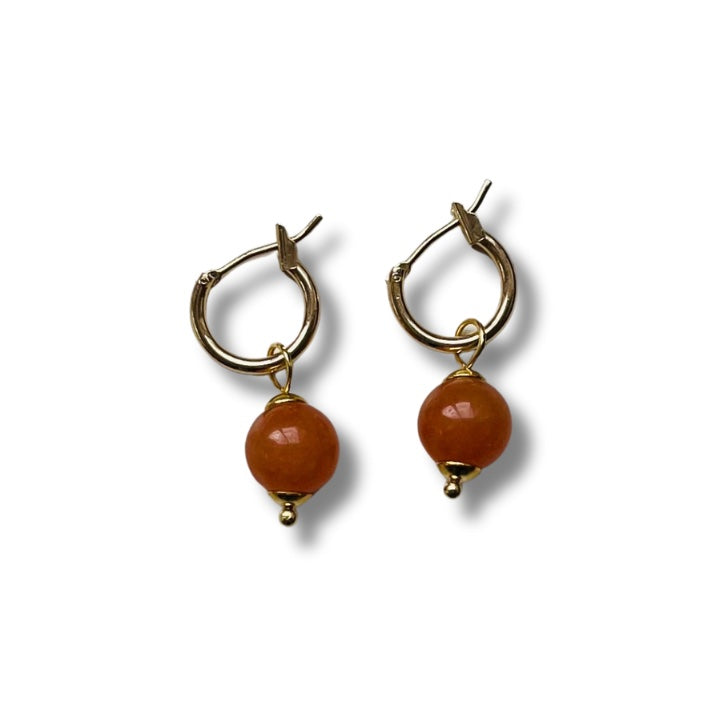 Capri Big Red Aventurine Earrings