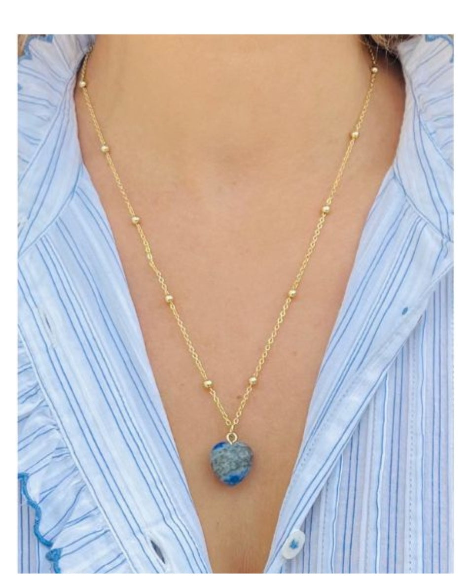 Gemstone Necklace - Heart Sodalite