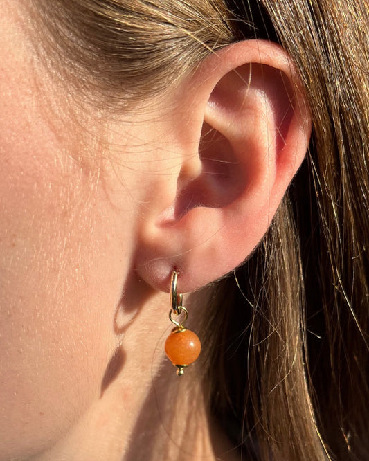 Capri Big Red Aventurine Earrings