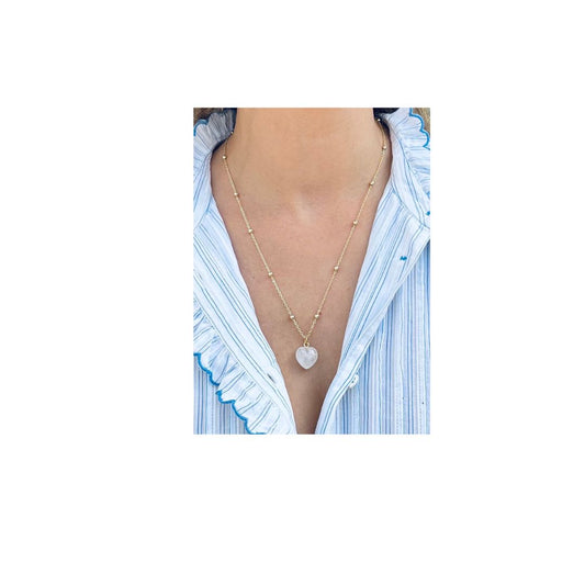 Gemstone Necklace - Clear Quartz Heart