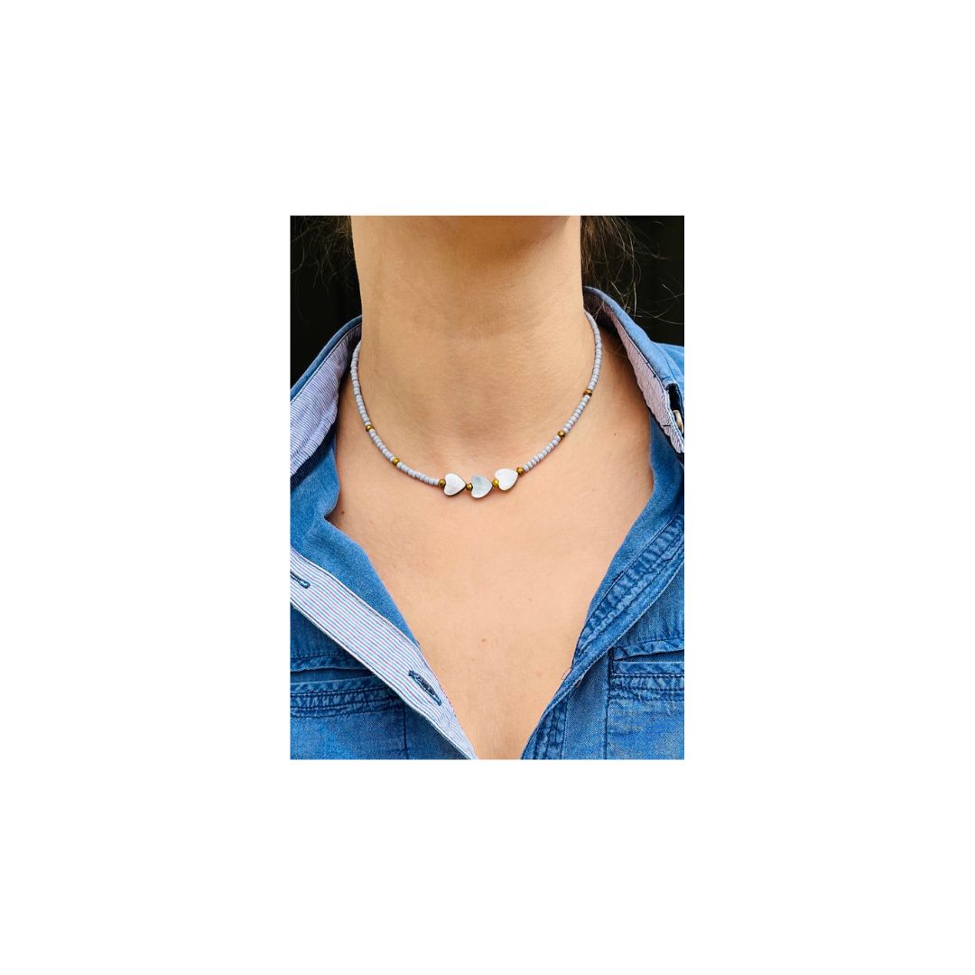Mother of Pearl Grey Necklace