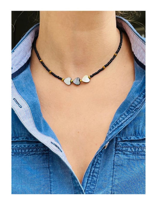 Mother of Pearl Necklace Black