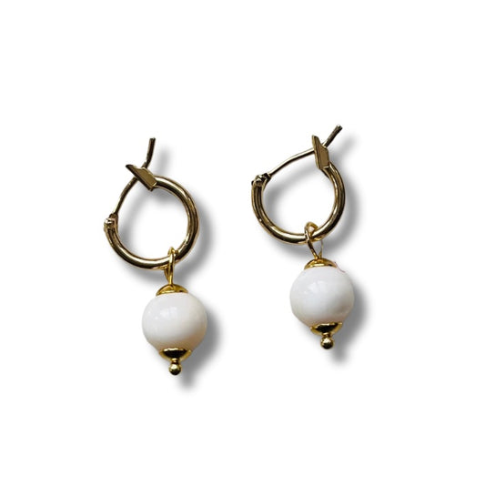 Capri Big White Shell Earrings